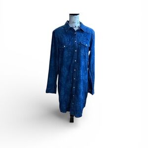 NWT Gap Floral Western Pearl front snap denim dress